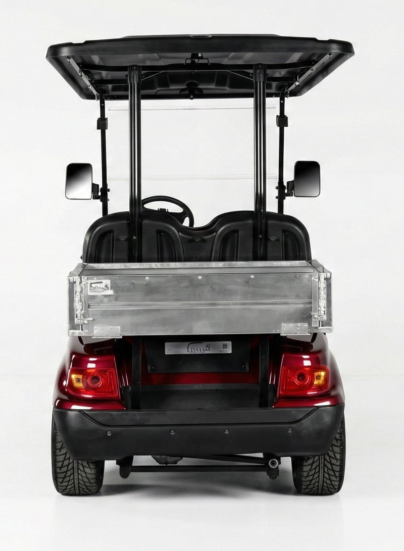 EPIC 2+Short Cargo Non-Lifted Electric Golf Cart with Lithium Battery 105Ah  & Standard Tires  | Utility LSEV (Red) - Image 5